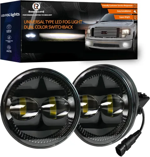Vista 8 de Faros antiniebla LED para F150 compatibles con F150 2006-2014, Ranger 2008-2011, Expedition 2007-2014, kit de luces de conducción de parachoques