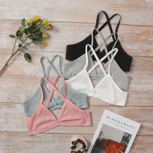 Vista 5 de Verdusa Paquete de 5 bralette con espalda cruzada para mujer
