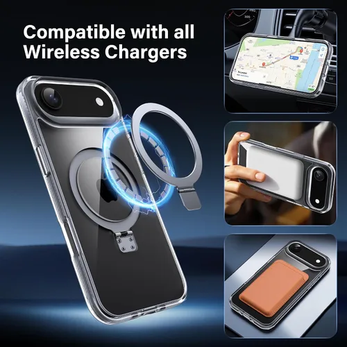 Vista 3 de Funda magnética para iPhone Air – [Soporte invisible integrado] [Compatible con MagSafe] [Protección contra caídas de grado militar] Cubierta