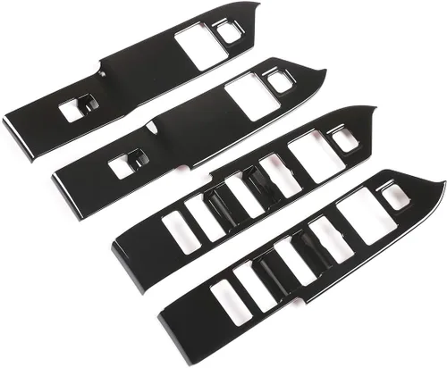 Vista 6 de Cubierta de plástico ABS para interruptor de elevación de ventana interior de automóvil para Land Rover Defender 110 2020 (negro brillante)