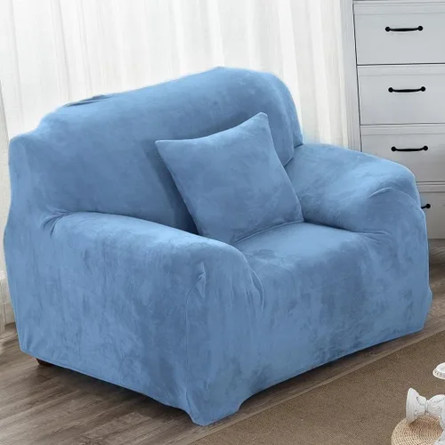 Vista 27 de vctops Funda elástica para sofá de 4 plazas de terciopelo de felpa, 1 pieza, con parte inferior elástica, protector de muebles suave y esponjoso