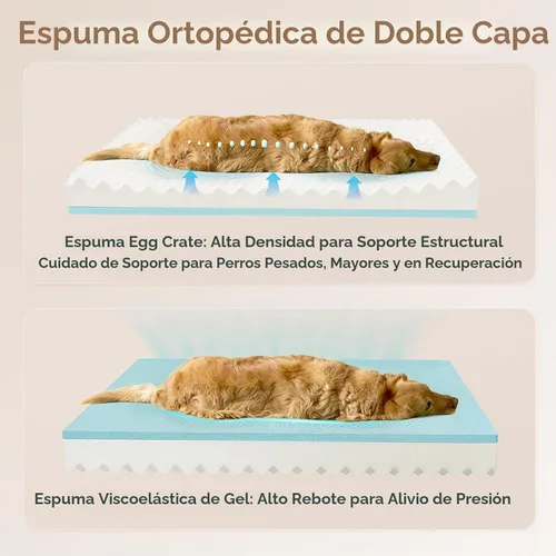 Vista 2 de EHEYCIGA Cama para perro de espuma viscoelástica para tamaño mediano, sofá ortopédico para perro con lados y forro impermeable, sofá cama lavable