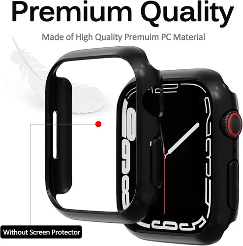 Vista 2 de Miimall Funda compatible con Apple Watch de 1.614 pulgadas para mujeres y hombres, de PC, ligera, a prueba de golpes, para Apple Watch de 1.614 Negro