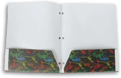 Vista 2 de Carpeta de cartera con dos bolsillos - 9.5 x 11.5 pulgadas (dinosaurio de boceto)