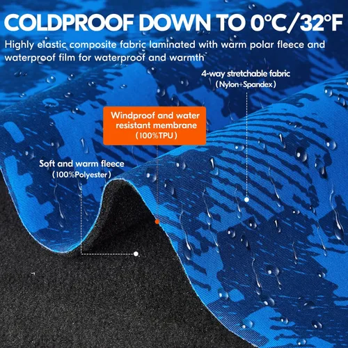 Vista 6 de Vgo... Winter Work Gloves for Men,Cold Weather Waterproof Gloves,Freezer Use,Cow Leather,Touchscreen(CA9790FW)