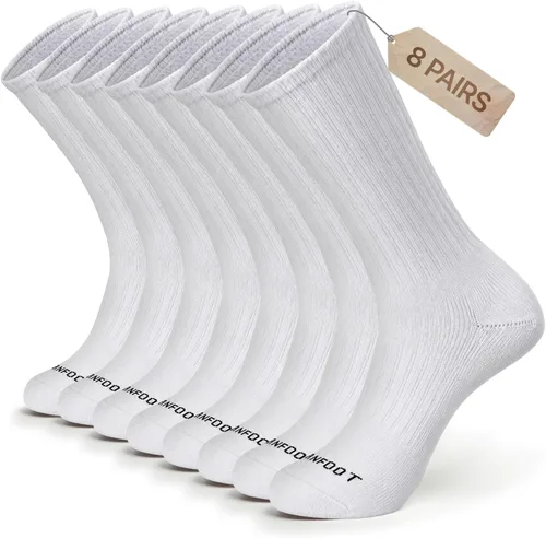 Vista 7 de MONFOOT 3-8 pares de calcetines deportivos acolchados para mujeres y [Sólido] Negro (8 Pares)