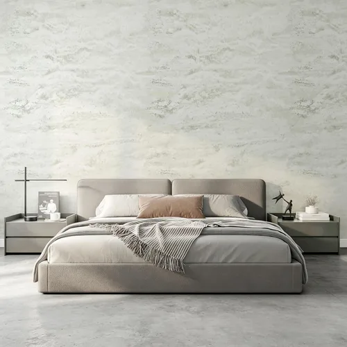 Vista 11 de Livelynine Papel tapiz de textura de hormigón autoadhesivo para dormitorio, color blanco, crema, beige, lavado, cemento, texturizado, vinilo
