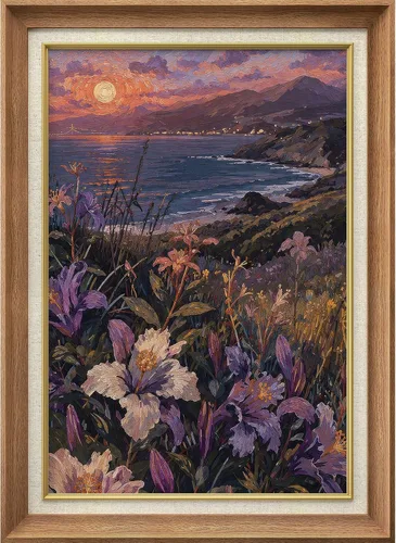 Vista 127 de MUDECOR Lienzo enmarcado prémium para pared, pinos nevados en bosque de invierno, ilustraciones modernas, arte contemporáneo, escénico, divertido
