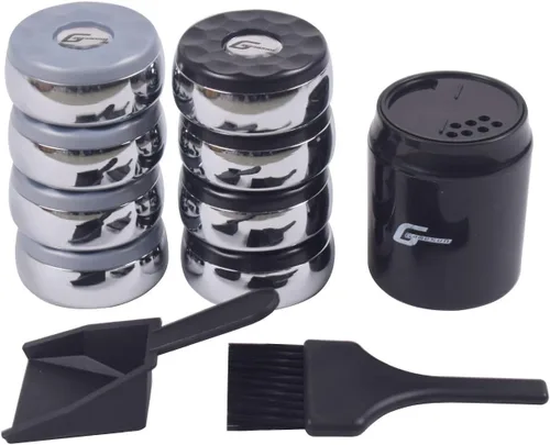 Vista 5 de Juego de 8 discos de tejo - 2 5/16" (58 mm) con tapas ABS - cromo, negro