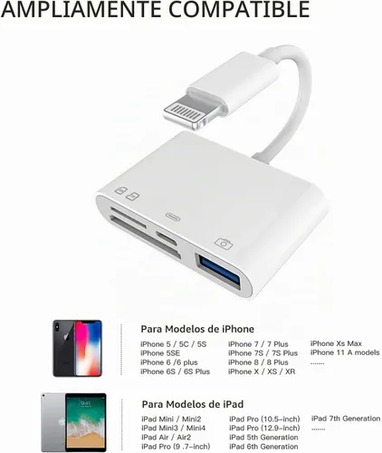 Vista 6 de Cámara Micro SD TF lector de tarjetas de memoria Lightning macho a USB3.0 hembra adaptador OTG Cable para Apple iPhone 11 12 mini max pro xs xr x