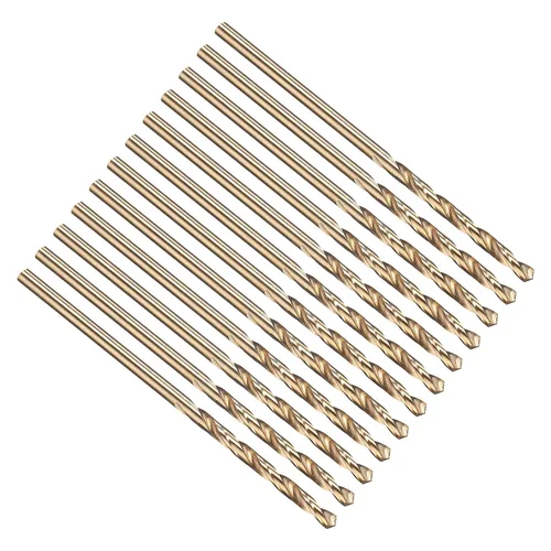 Vista 80 de PATIKIL Broca Jobber de 0.039 in, vástago recto M35 cobalto 5% acero de alta velocidad 135° acabado dorado para metal duro de acero inoxidable - 2