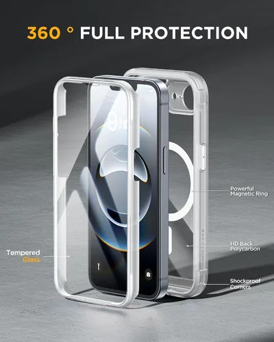 Vista 584 de Miracase Serie de vidrio para iPhone 11 de 6.1 pulgadas, funda protectora de cuerpo completo resistente mejorada con protector de pantalla de vidrio