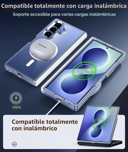 Vista 4 de FNTCASE Funda magnética para Samsung Galaxy Z Fold 7 con protección de bisagra