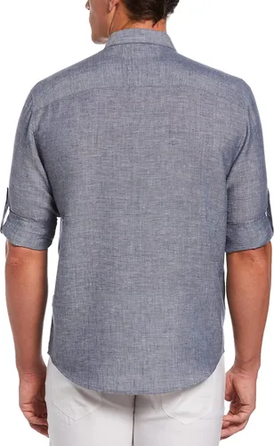Vista 2 de Cubavera Camisa estándar Travelselect de manga larga con botones para hombre, ajuste clásico, resistente a las arrugas