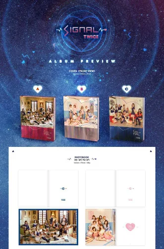 Vista 2 de JYP Entertainment Twice - Signal [C ver.] (4º Mini álbum) CD+88p Photobook+1Photocard+1Photocard+1 Foto Especial+1 Foto+Juego de tarjetas de fotos