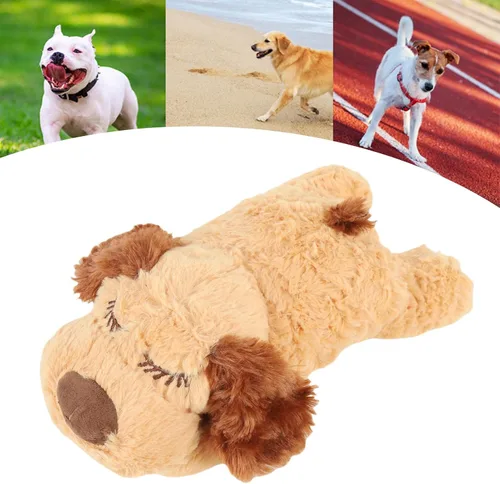 Vista 9 de Juguetes, animal de peluche interactivo con latido del corazón real, juguete de felpa suave y cómodo para gatos y perros, ayuda calmante