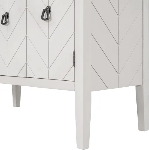 Vista 8 de Elegance Accent - Armario de almacenamiento, armario de madera con estante ajustable, adecuado para entrada, sala de estar, dormitorio