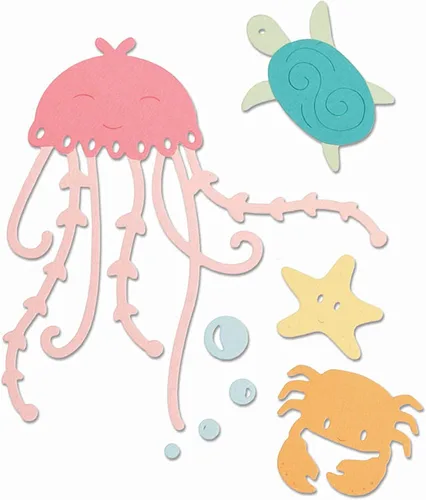 Vista 17 de Sizzix Thinlits - Juego de troqueles de animales de la selva bebé, 9 unidades, talla única, multicolor, 9 piezas