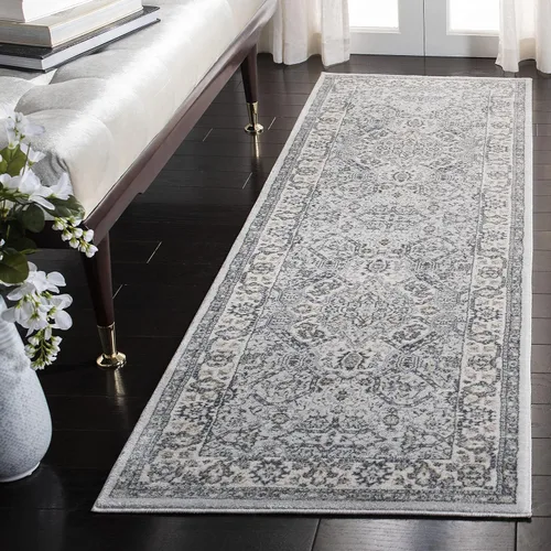 Vista 52 de SAFAVIEH - Colección Isabella, alfombra decorativa - 2'2" x 5', azul y crema, diseño oriental, no desprende pelusa y fácil cuidado, ideal para áreas