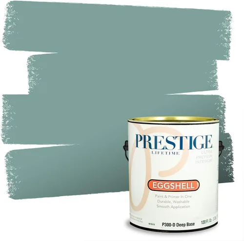 Vista 107 de Prestige Paints - 2 en 1, pintura base y pintura de exterior, E100-N-735BM