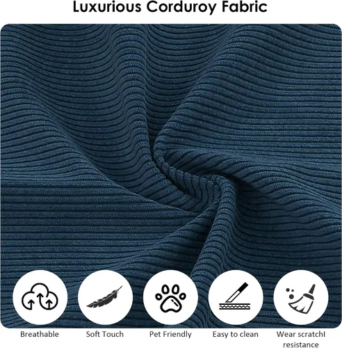 Vista 7 de Sofá cama convertible de 80", sofá plegable extraíble de pana 3 en 1 con almohadas, sofá moderno sin ensamblaje sin estructura con compresión