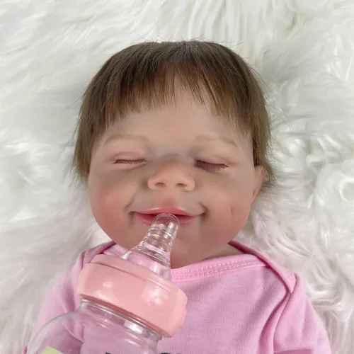 Vista 8 de Muñecas Reborn Baby Girl, 18 pulgadas realistas recién nacidas muñecas durmiendo con vinilo de silicona suave de cuerpo completo, muñecas de bebé