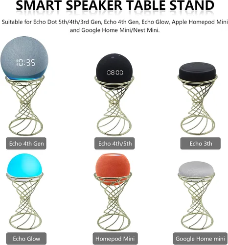 Vista 2 de Dutiplus Soporte decorativo de mesa con altavoz inteligente para Echo Dot 3ª/4ª/5ª generación, Echo 4ª/5ª generación, Echo Glow, Apple Homepod Mini
