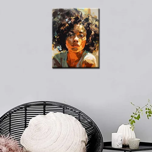Vista 3 de Tucocoo Kit de pintura africana por números para niñas negras, lienzo de 16 x 20 pulgadas, pintura al óleo para niños, estudiantes, adultos