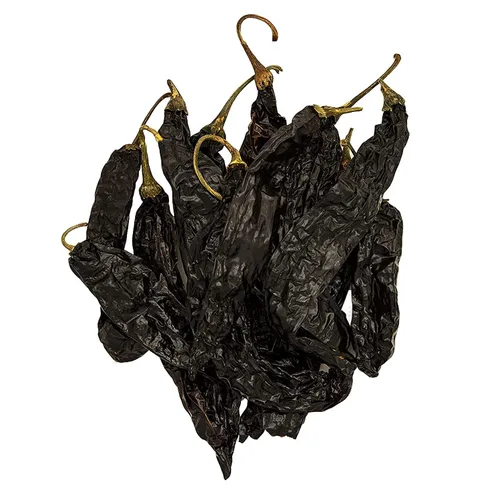 Vista 3 de Pimientos Pasilla Secos 4oz, Chilaca Negro Seco Vainas de chile seco entero listas para tostar, rehidratar, mezclar o moler para recetas.
