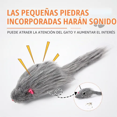 Vista 6 de FYNIGO 2 piezas de juguetes interactivos para gatos y gatitos de interior, juego de ratones de puerta colgante para auto juego, ratones de peluche
