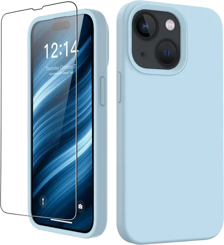 Vista 87 de bemal Funda para iPhone 14 Pro con protector de pantalla, silicona líquida de ajuste delgado, forro de microfibra suave, diseñada para mujeres