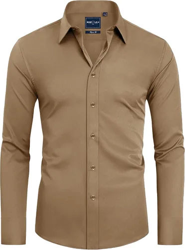 Vista 26 de Alimens & Gentle Camisas de vestir con escudo antimanchas para hombre vino borgoña