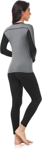 Vista 2 de WEERTI Ropa interior térmica para mujer, pantalones largos para mujer con forro de vellón, ropa interior larga para mujer, clima frío