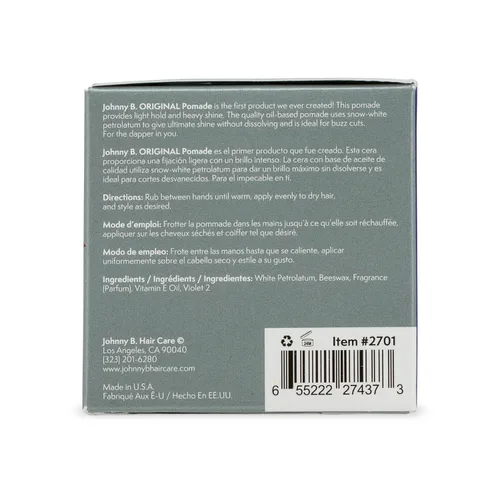 Vista 4 de JOHNNY B. Pomada profesional original a base de aceite para hombres, sin gluten, 3 onzas.