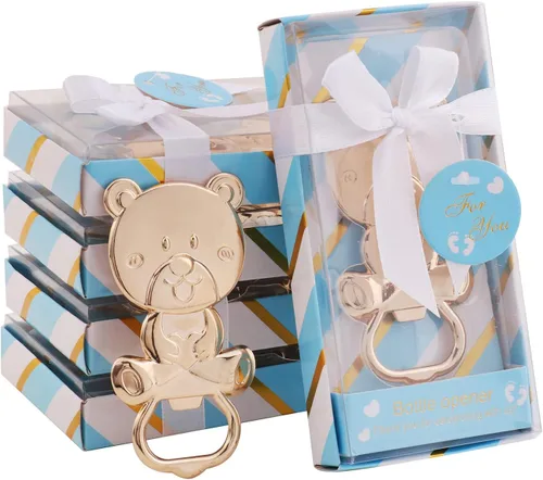 Vista 3 de Paquete de 24 abridores de botellas de oso para invitados de baby shower, abridor de botellas de cerveza de metal para recuerdos de baby shower