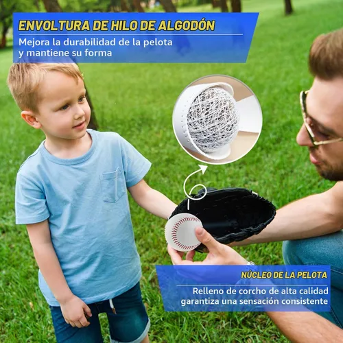 Vista 4 de Gracfulcub Baseball Ball, Official Game for Youth Adult Training Play Bola dura 3pc