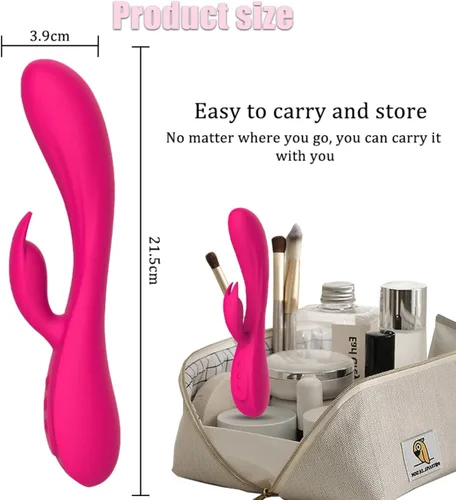 Vista 6 de Vibrador Conejo Vibrador Punto G Consolador para Mujeres Clítoris Doble Vibración Pezón para Adultos Juguetes Sexuales