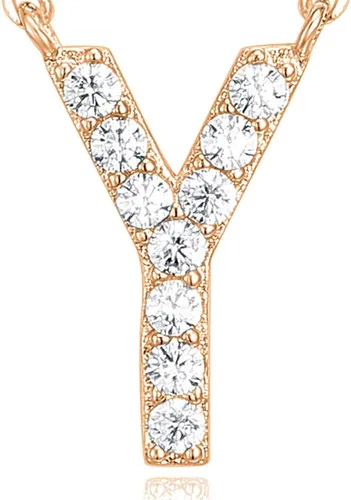 Vista 113 de PAVOI 14K White Gold Plated Cubic Zirconia Initial Necklace Letter Dainty Necklaces for Women