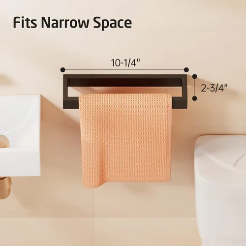 Vista 9 de KES Toallero negro para toalla de baño, toallero de mano de 10 pulgadas, accesorios de baño modernos, montaje en pared, acero inoxidable SUS304