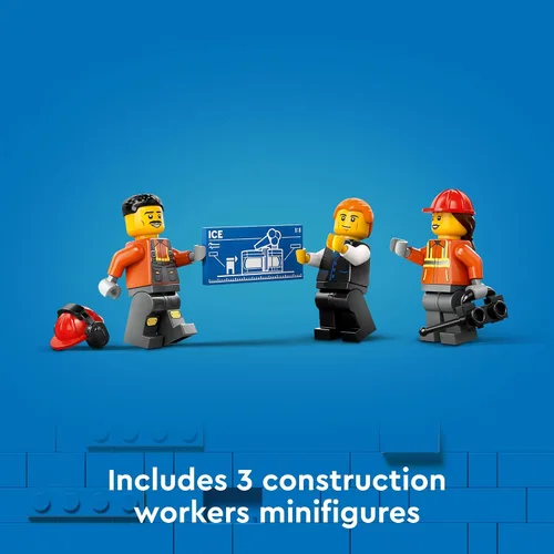 Vista 6 de LEGO City Excavadora de Construcción Amarilla Juguete Excavadora para Niños y Niñas de 8 Años en Adelante, 3 Minifiguras de Trabajadores