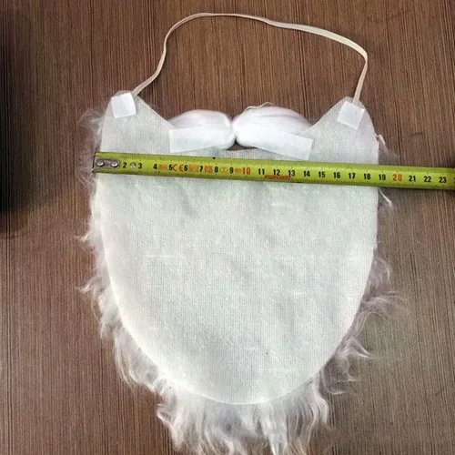 Vista 5 de Barba de Papá Noel Navidad Santa Claus barba falsa correa de pelo en accesorio disfraz adulto niño niño pirata gnomo - 4 paquetes, 4 barbas blancas