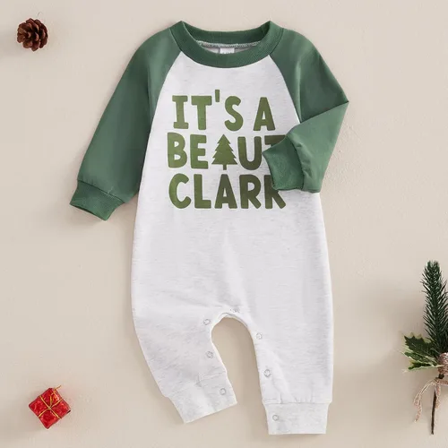 Vista 30 de FYBITBO Ropa de bebé niño niña Santa manga larga mono mameluco recién nacido primera Navidad traje de una pieza