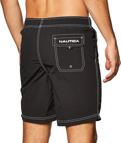 Vista 3 de Nautica Men's Solid Quick Dry Classic Logo Swim-Trunk