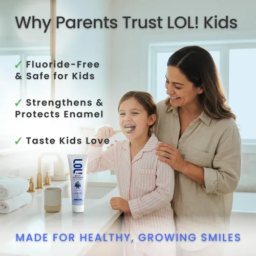 Vista 3 de LOL - Pasta de dientes para niños, sin flúor, pasta de dientes nano hidroxiapatita, probióticos, pasta dental de xilitol para niños