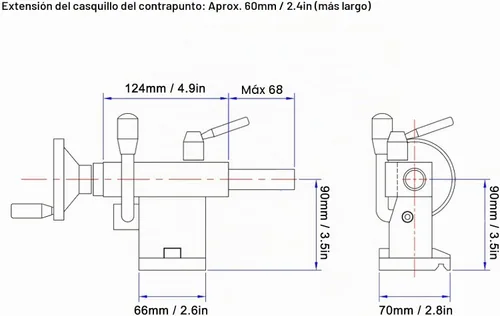 Vista 2 de 0618 Mini torno de reemplazo de cola, mini máquina de torno herramienta de carpintería, para tornos 7x12 7x14 0618 CJ18A