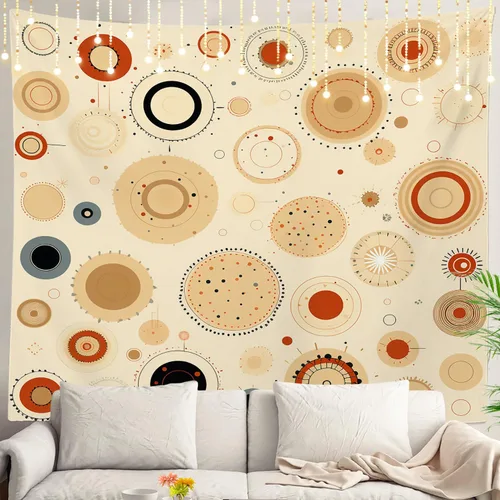 Vista 70 de Shrahala Circles Tapestry, Abstract Art With Various Circles Wall Hanging Hd Print Polyester Backdrop For Dorm Room Bedroom 30 X 40 In