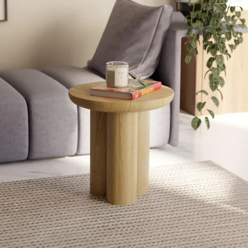 Vista 25 de Relso Aurora - Mesita de noche de madera maciza con estante abierto, mesa de noche con acabado negro, mesa auxiliar para dormitorio, sala de estar