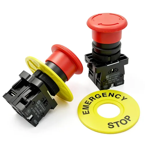 Vista 18 de mxuteuk 2pcs 1 NO 0.866 in Interruptor de botón momentáneo SPST Negro 660V 10A HB2-BA21-HH