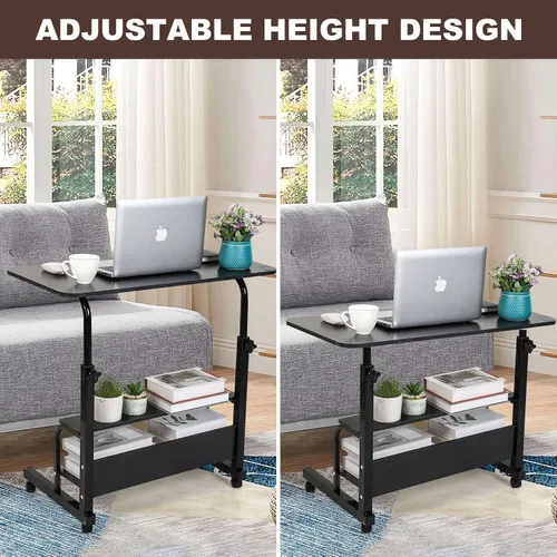 Vista 3 de Escritorio de oficina en casa, mesa ajustable para dormitorio, moderna y pequeña, computadora portátil para sala de estar, sofá, espacios portátiles