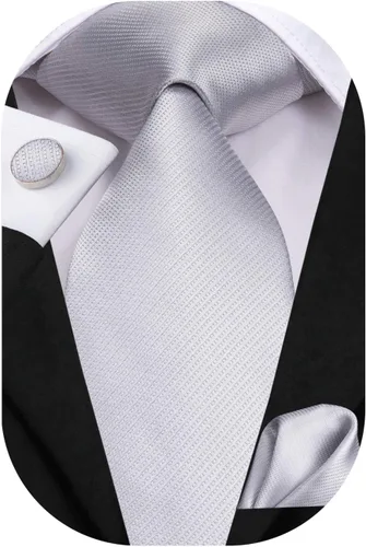 Vista 230 de Hi-Tie Corbatas de seda para hombre, diseño de cachemira a rayas, con bolsillo, gemelos cuadrados, conjunto formal de negocios